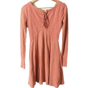 NWT Free People Lace Up Back Reversible Skater Dress